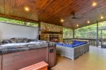 Enjoy The Outdoor Gas Burning Fireplace